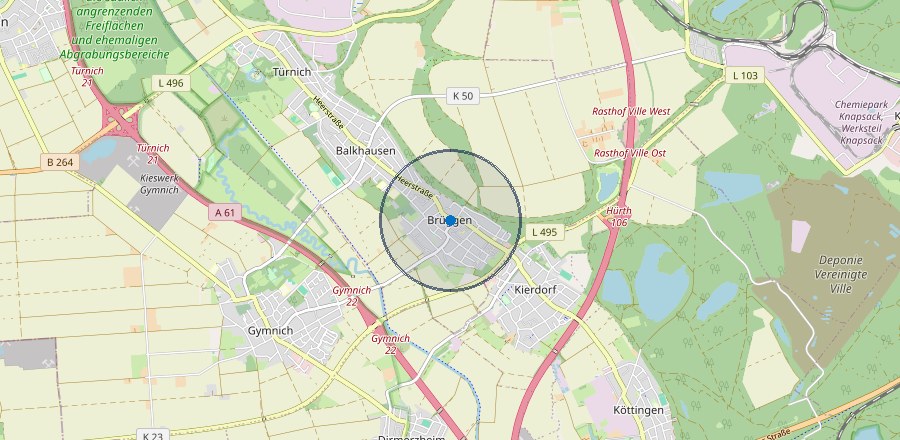 Lage-Karte: Kerpen-Brüggen, ungefähre Lage
